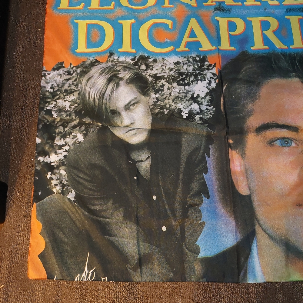 Leonardo DiCaprio Collage Tapestry Banner Vintage 90s Flag 55x37 - Picture 2 of 6